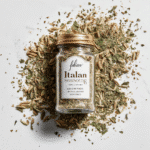 Italian seasoning jar flat lay