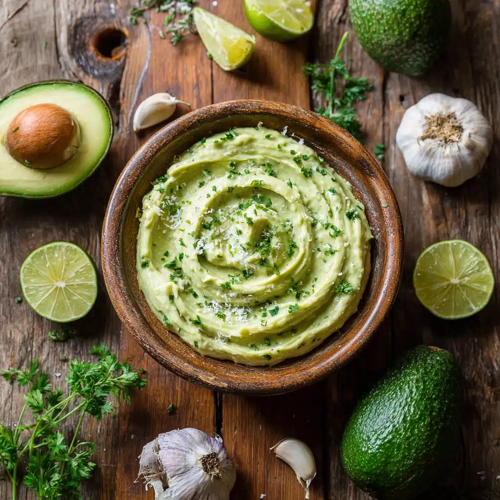Fresh homemade avocado spread in ceramic bowl