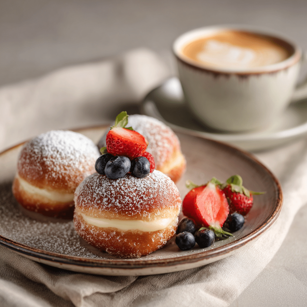 Bomboloni alla Crema : Authentic Italian Doughnuts with Cream