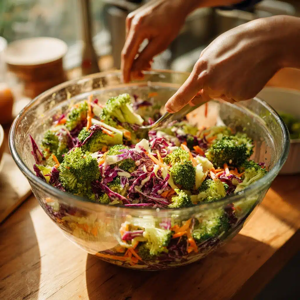 Broccoli Salad Casserole with Cheese and Bacon