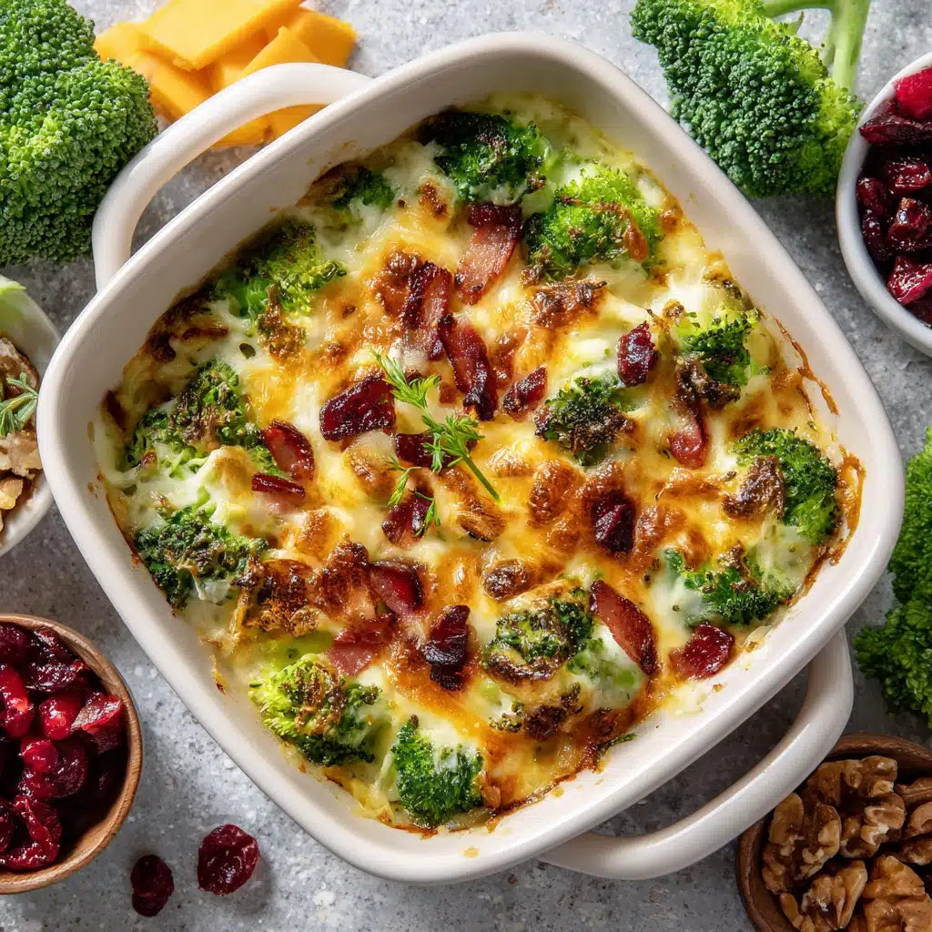Broccoli Salad Casserole with Cheese and Bacon