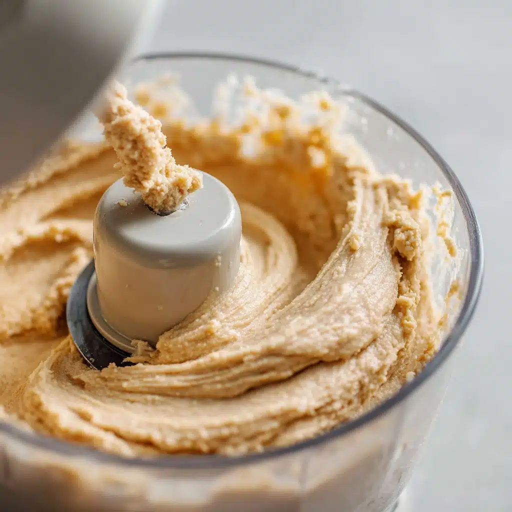 food processor blending chickpea cookie dough