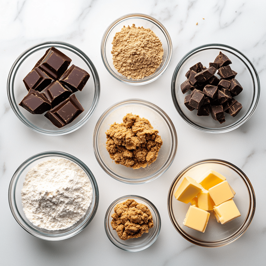 Ingredients for peanut butter truffle cookies