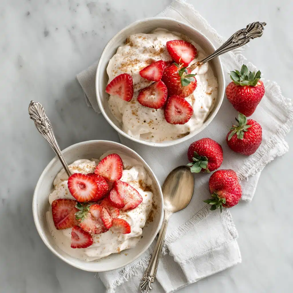 serving fresas con crema
