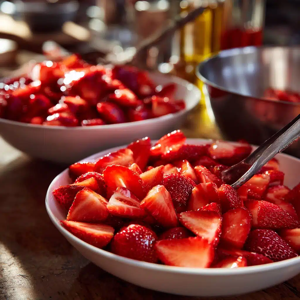 sliced strawberries for fresas con crema