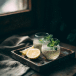Chia drink with lemon and mint