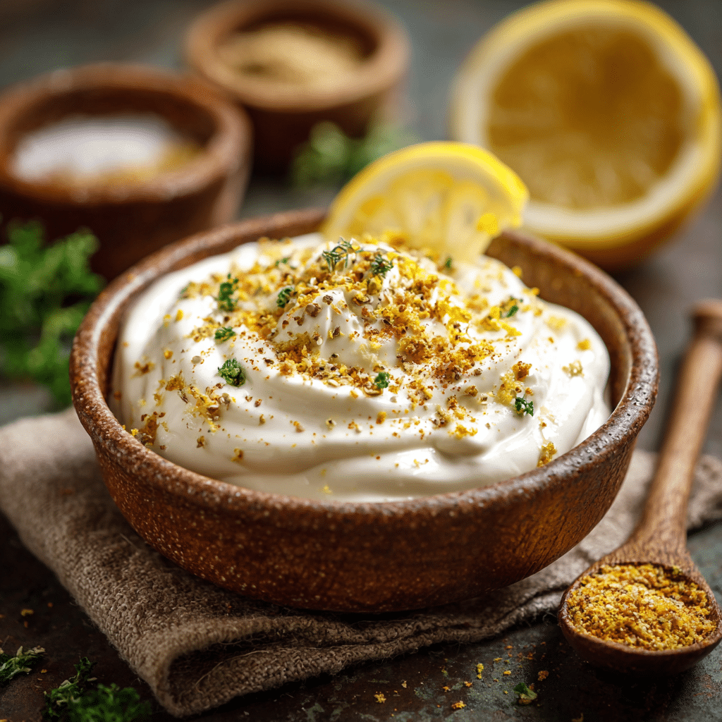 Mixing Greek yogurt dressing for chicken salad