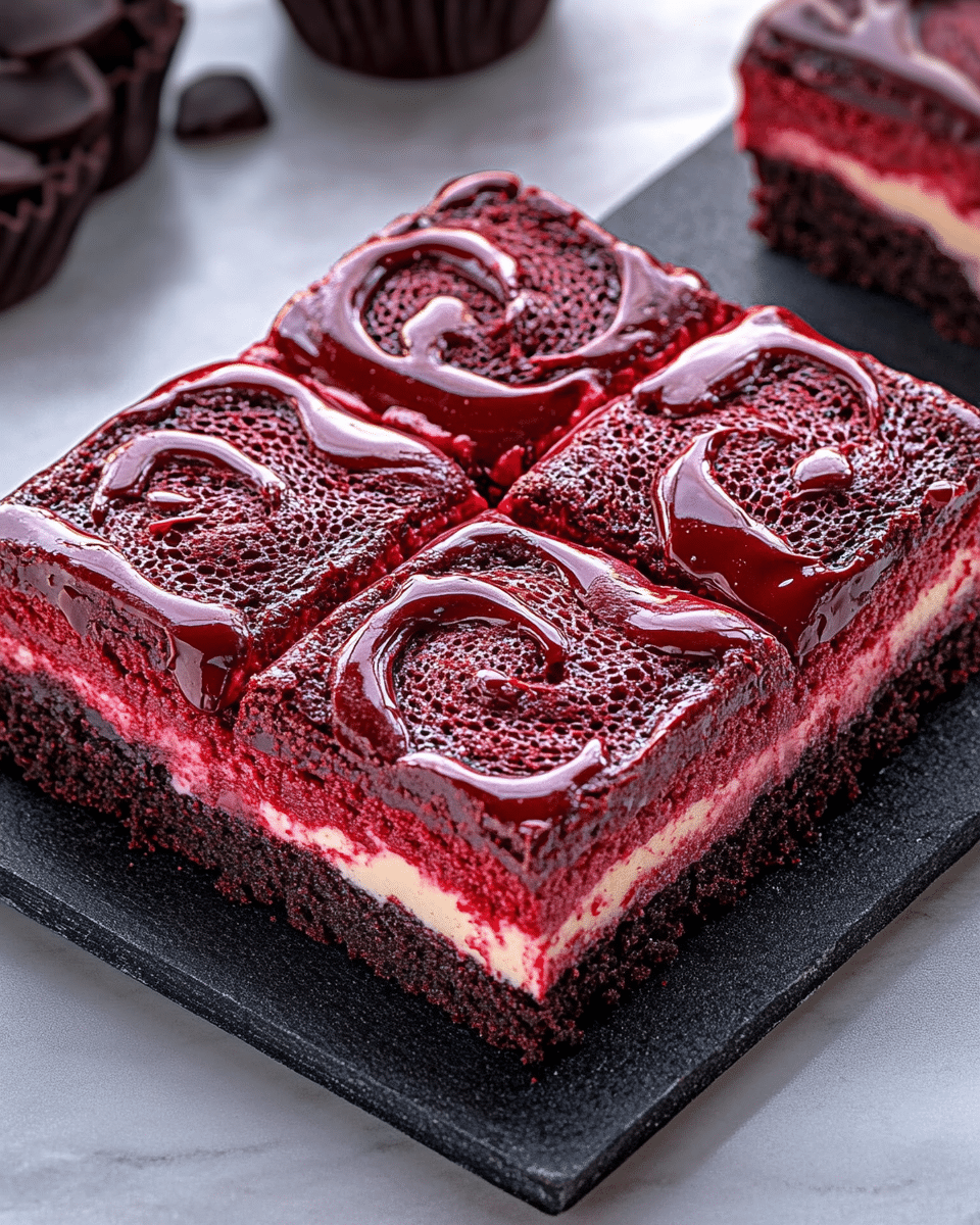 Red Velvet Chocolate Cheesecake Brownies – Fudgy, Swirled & Stunning